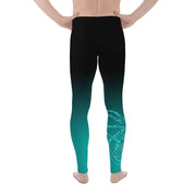 Men's Teal Octopus 3 Gyotaku Leggings